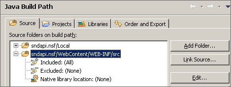 IBM Domino Designer - Package Explorer - Add Folder to Build Path