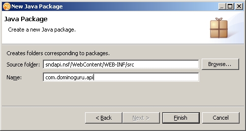 Domino Designer in Eclipse - New Java Package