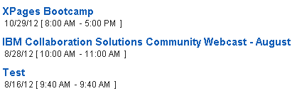 My Events 'list' xc:tile_event.xsp Custom Control Example