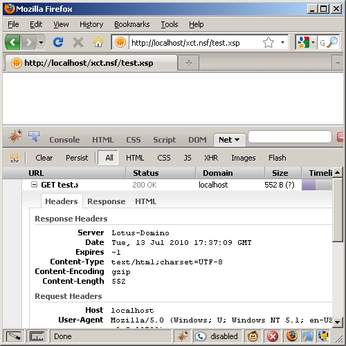 IBM Lotus Notes Domino XPage rendered as 'text/html' Content-Type