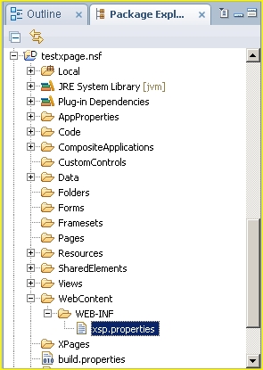 xsp.properties resource in IBM Domino Designer in Eclipse