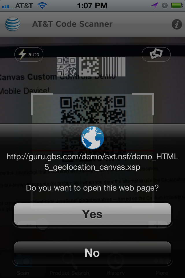 QRCode Reader Prompt - Using a mobile device? You'll want to use the QRCode for this demo!