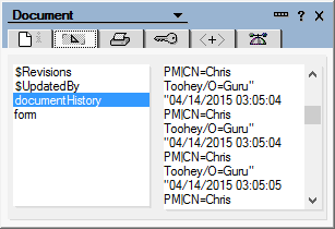 notesDocument Properties Dialog - documentHistory (more)