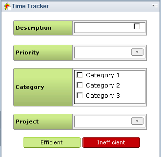 Time Tracker v1.0 - Open Source Efficiency Tracking Utility for the Lotus Notes Client - Sidebar Widget